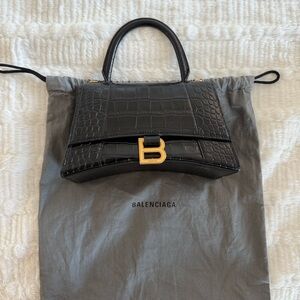 Balenciaga Hourglass Bag with Gold Accents